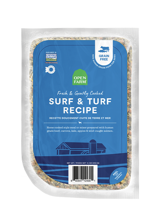 Open Farm Dog Gently Cooked Grain-Free Surf & Turf frozen dog food 16oz pouch