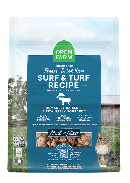 Open Farm Freeze-Dried Raw Surf & Turf Morsels for Cats 9 oz bag