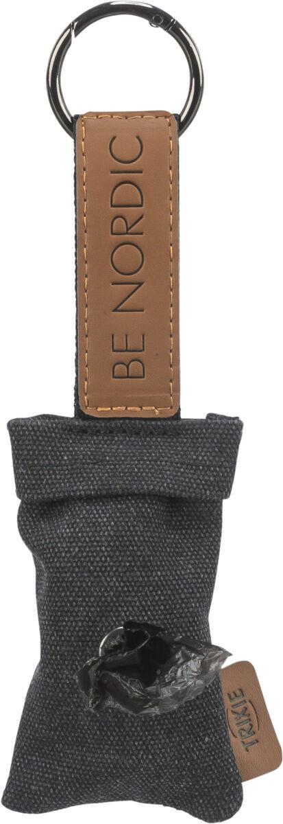 Trixie Be Nordic Poop Bag Dispenser black canvas-look polyester with O-ring snap lock