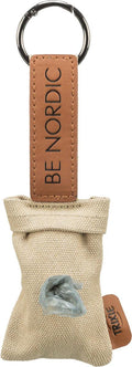 Trixie Be Nordic Poop Bag Dispenser in sand canvas with ring carabiner