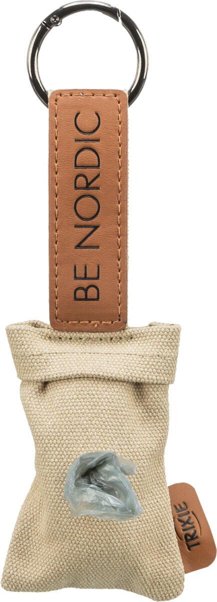 Trixie Be Nordic Poop Bag Dispenser in sand canvas with ring carabiner