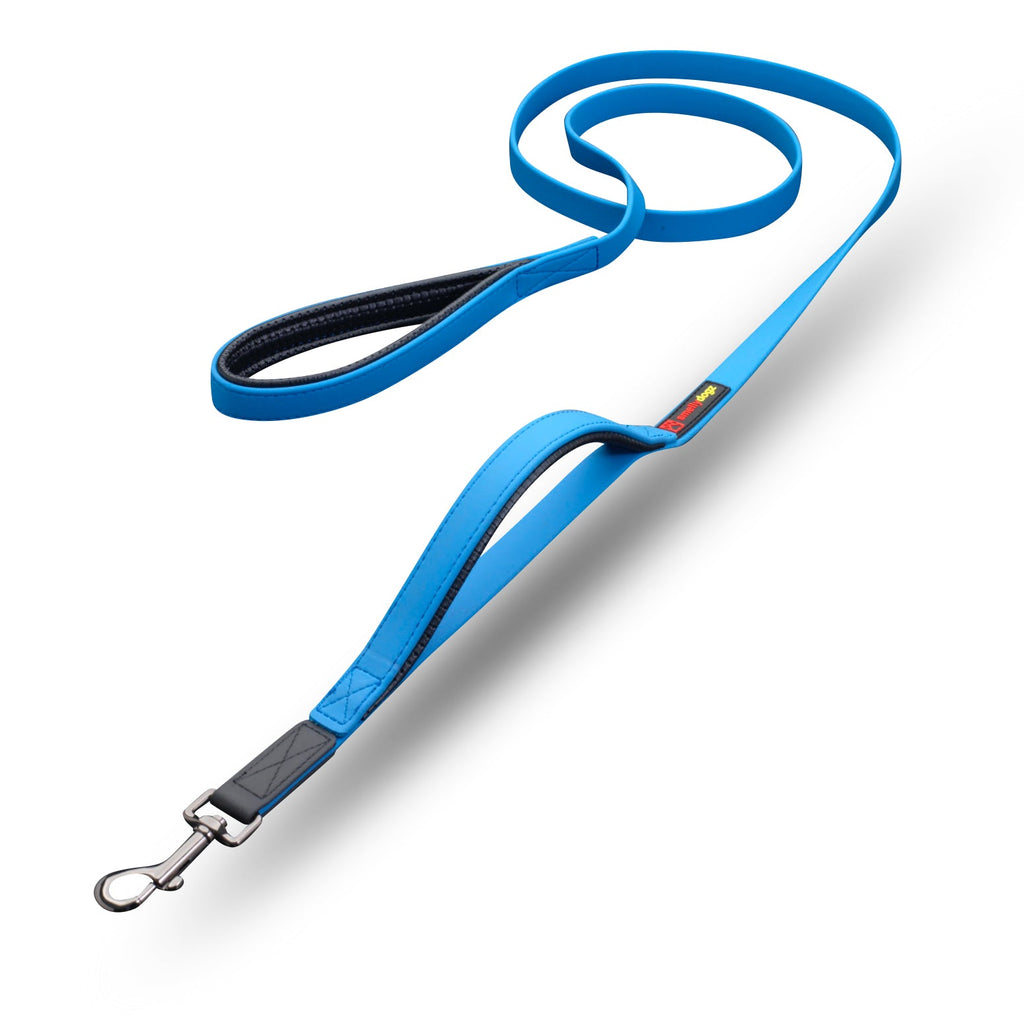 Smellydogz Double Handle Lead blue 0.75 inch 6 foot dog leash