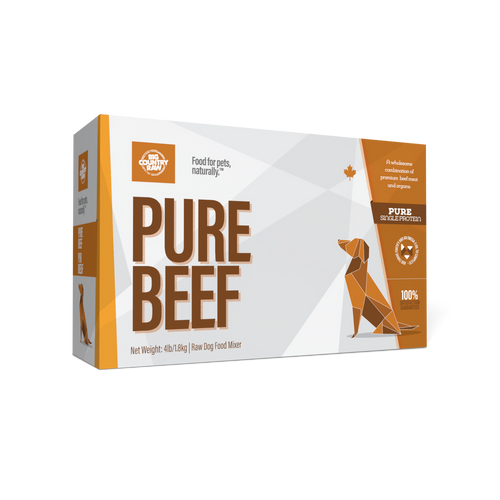 Big Country Raw Pure Beef raw frozen dog food carton 4 lb