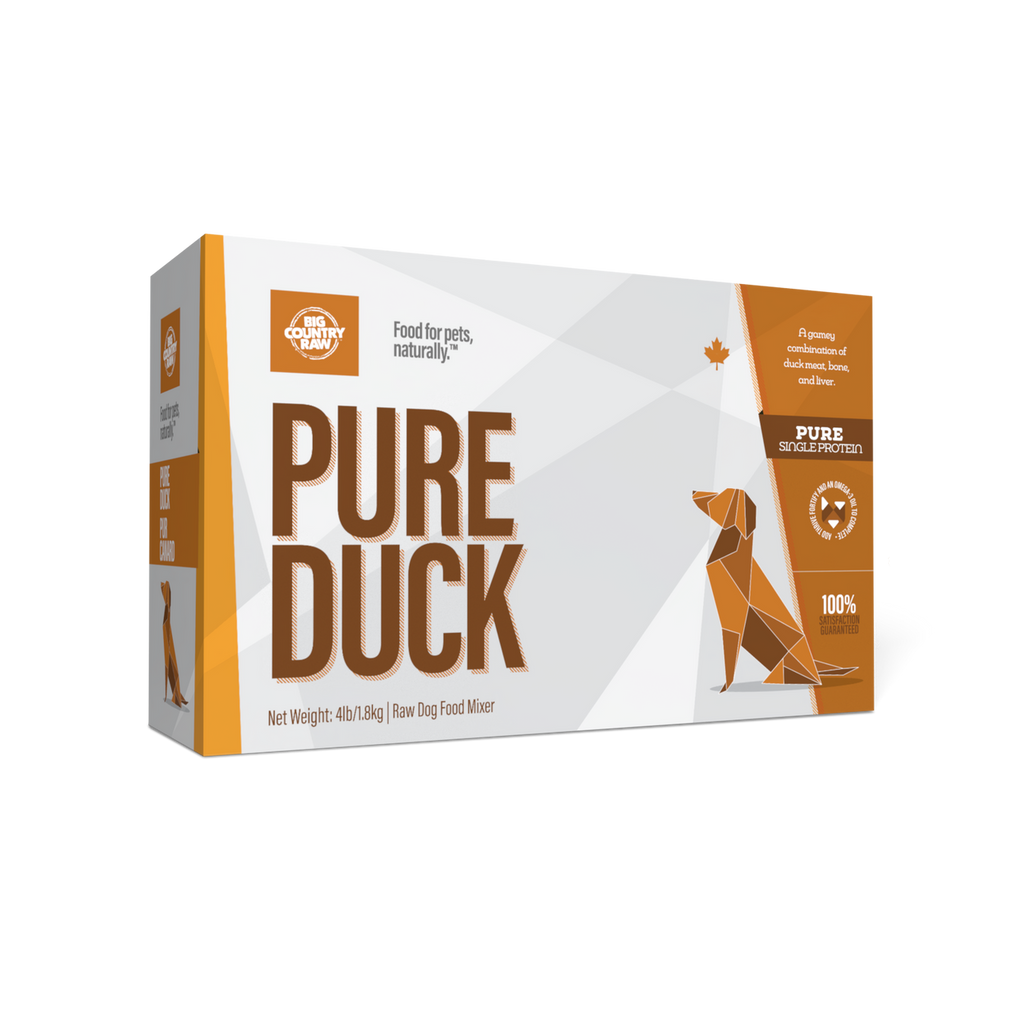 Big Country Raw Pure Duck raw frozen dog food carton 4 lb