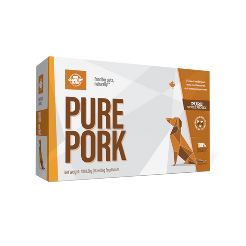 Big Country Raw Pure Pork raw frozen dog food carton 4 lb