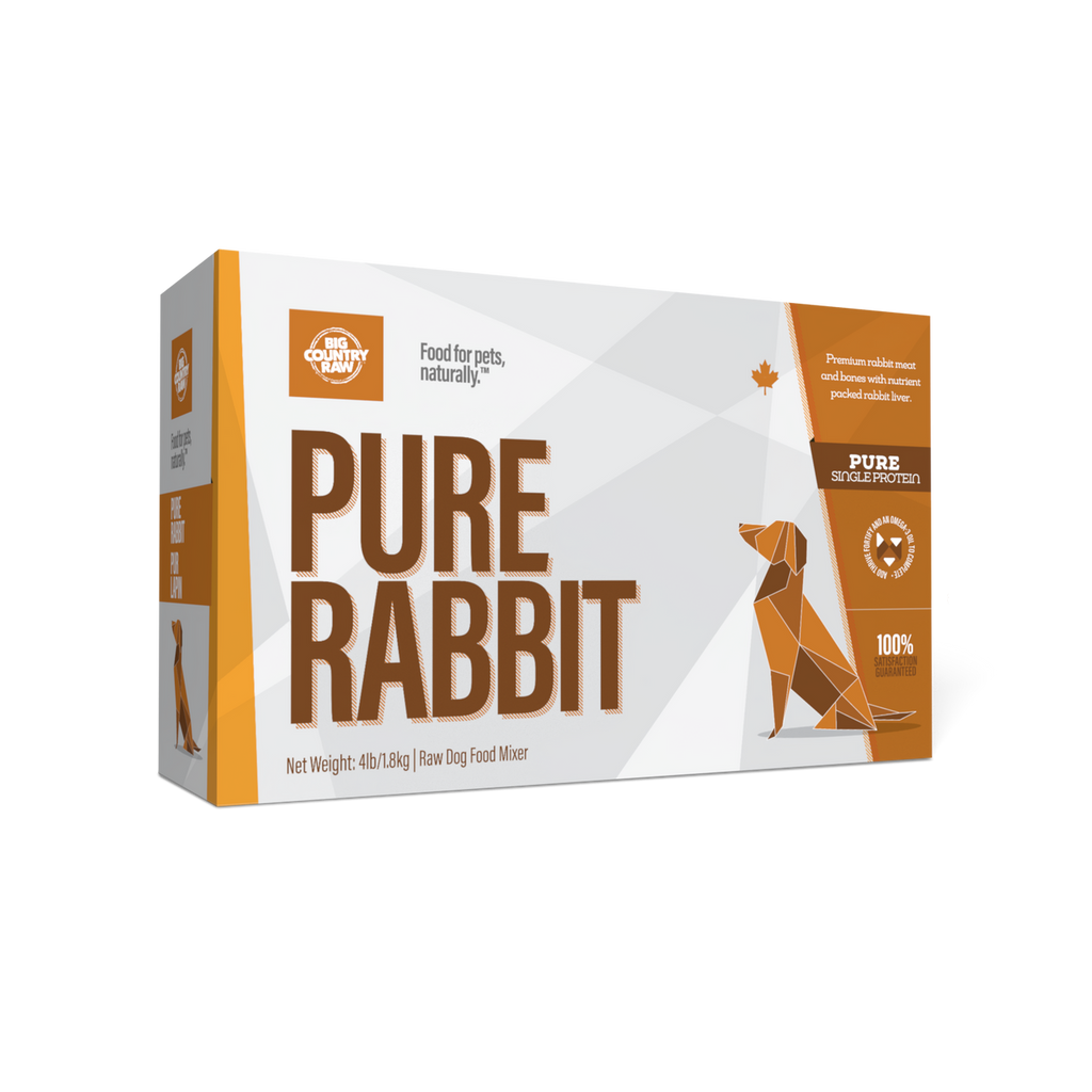 Big Country Raw Pure Rabbit raw frozen dog food carton 4 lb