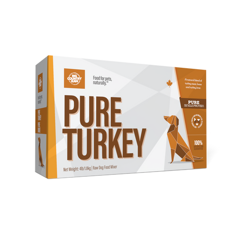 Big Country Raw Pure Turkey raw frozen dog food carton 4 lb