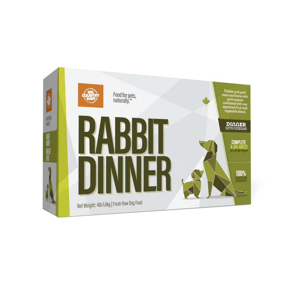 Big Country Raw Rabbit Dinner raw frozen dog food 4 lb carton