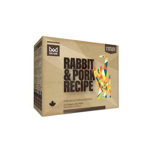 Big Country Raw Fare Game Rabbit and Pork 2 lb raw frozen cat food