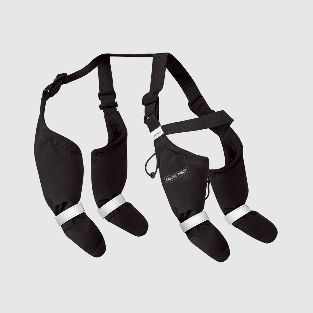 Canada Pooch Suspender Boots black size 4 short leg connected dog boots