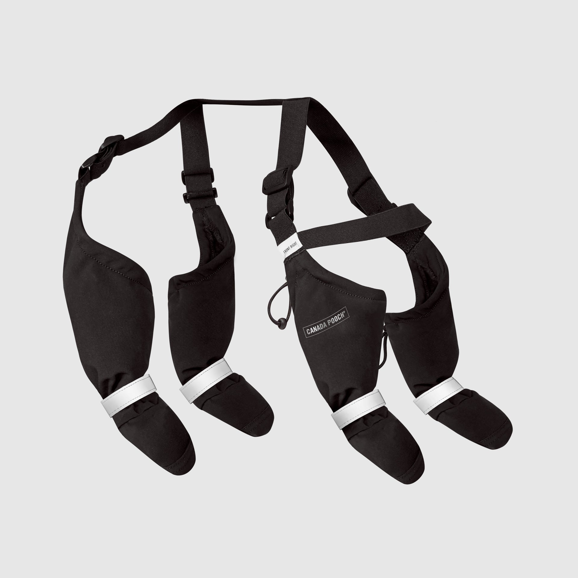 Canada Pooch Suspender Boots black size 4 short leg connected dog boots