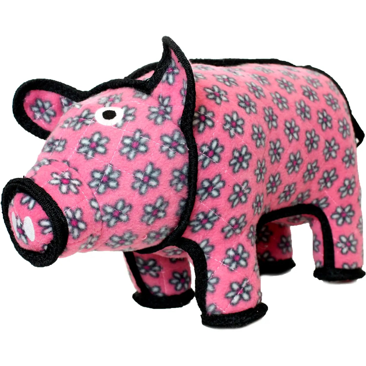 Tuffy Barnyard Pig pink plush dog toy, Polly the Pig, multi-layer construction