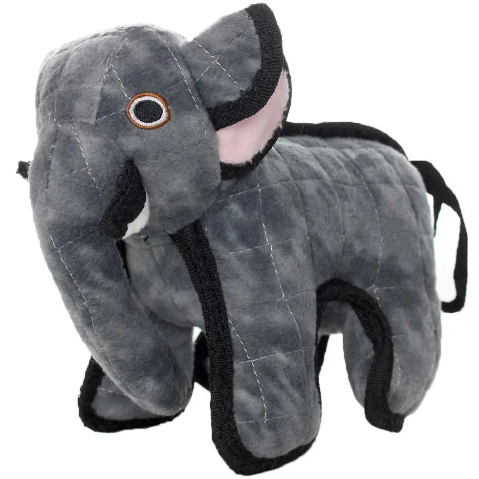 Tuffy Emery the Elephant Junior plush dog toy, 10 inch, multi-layer durable construction
