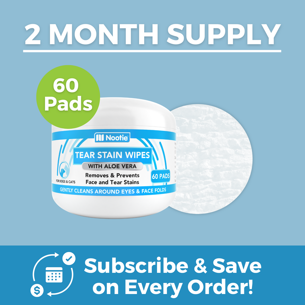 Nootie Tear Stain Wipes with Aloe pre-soaked pads 60 count