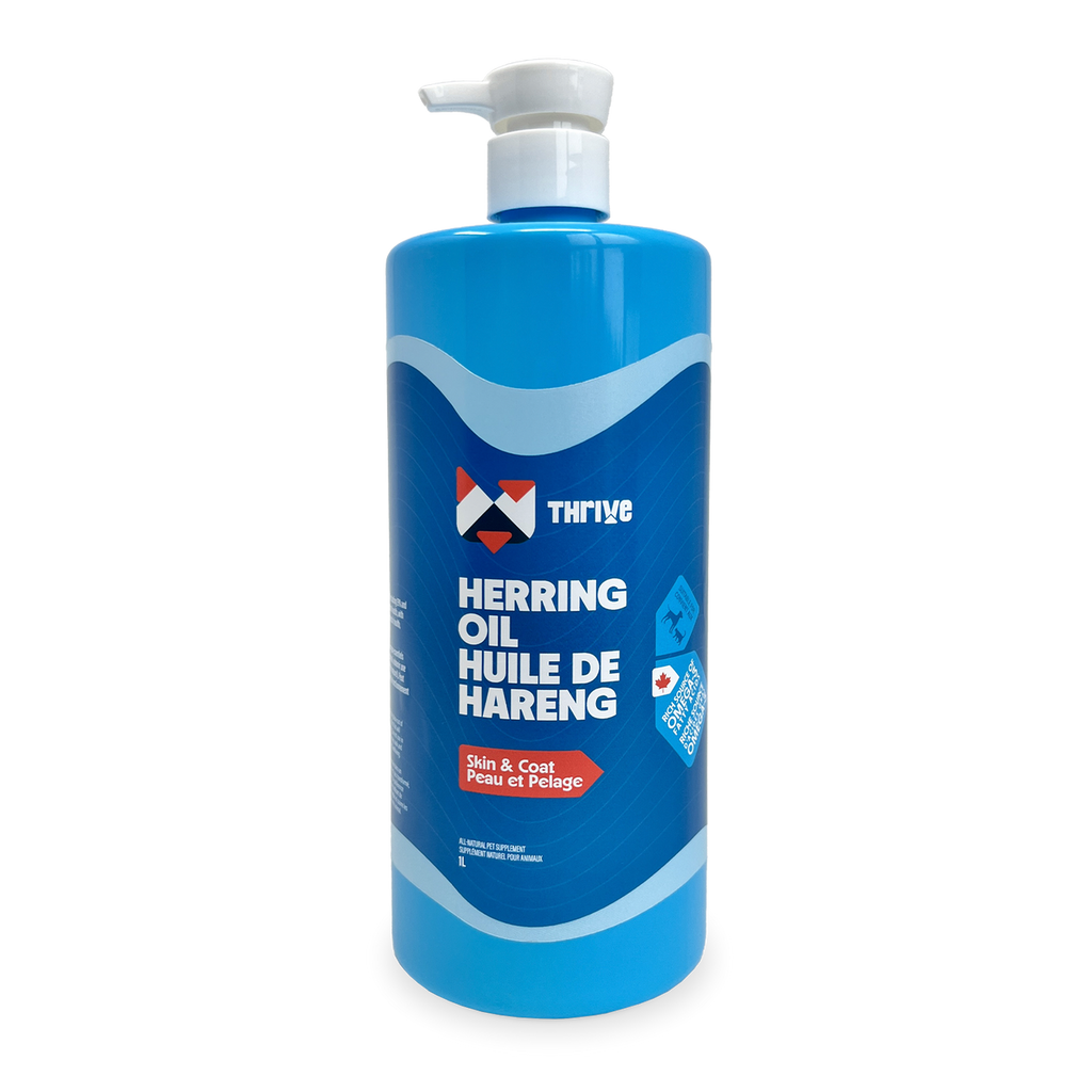 Thrive Herring Oil omega-3 supplement for dogs and cats 1 L pump bottle