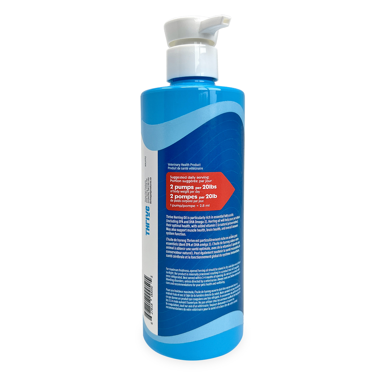Thrive Herring Oil 500 mL pump bottle for dogs and cats