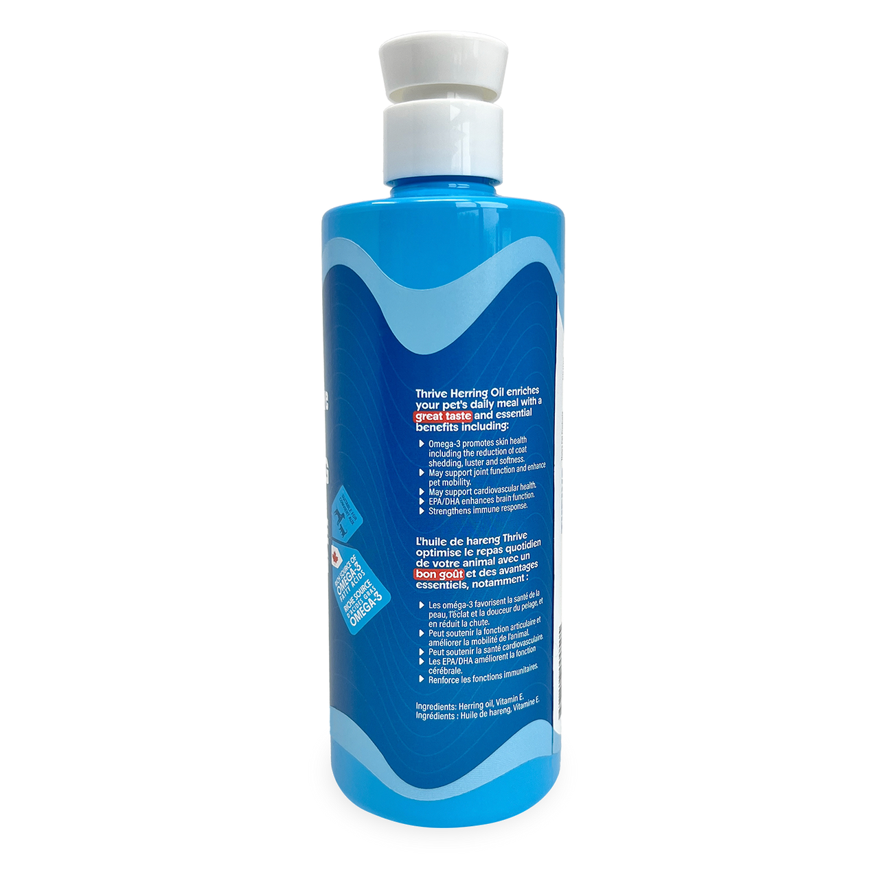 Thrive Herring Oil 500 mL pump bottle for dogs and cats