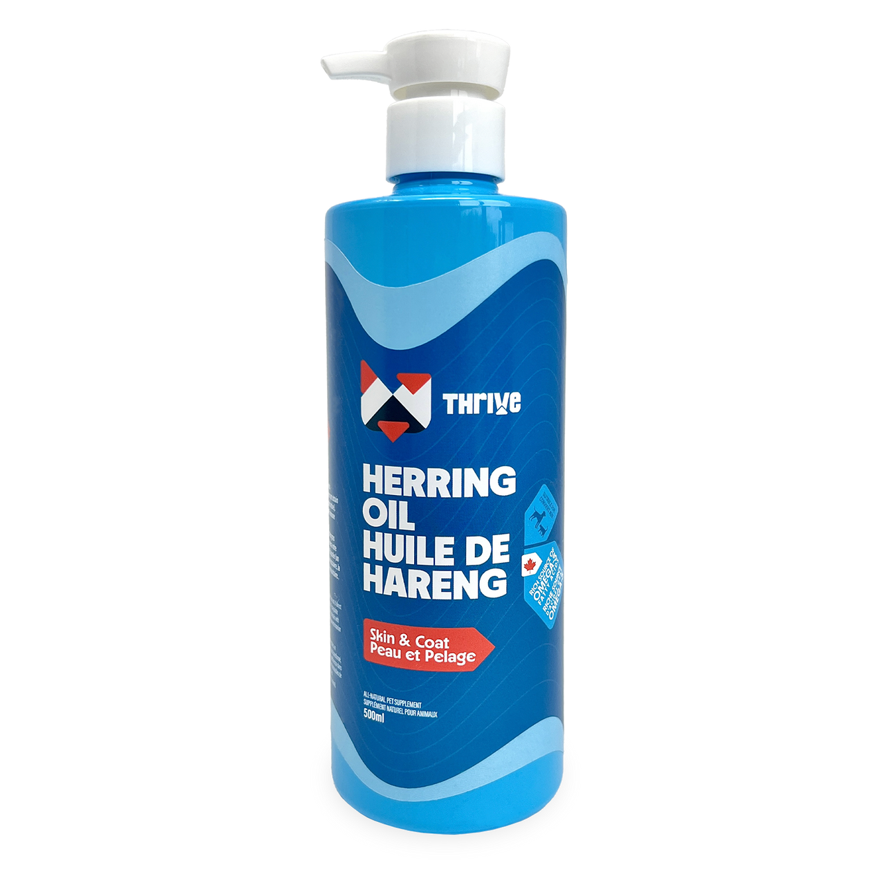 Thrive Herring Oil 500 mL pump bottle for dogs and cats