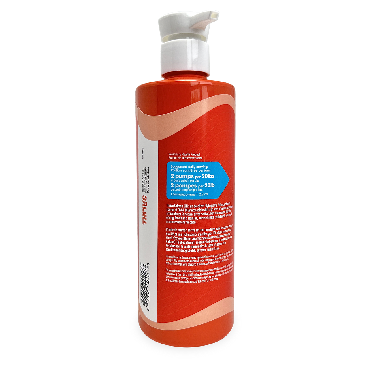 Thrive Salmon Oil 500 mL pump bottle omega supplement for dogs and cats