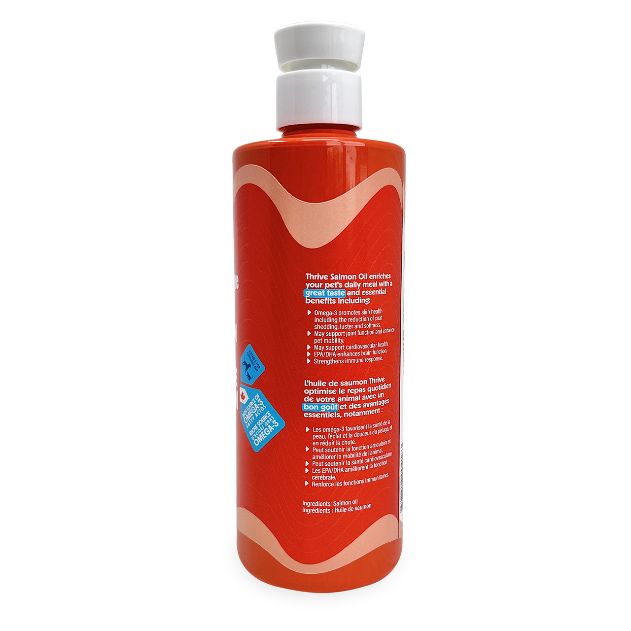 Thrive Salmon Oil 500 mL pump bottle omega supplement for dogs and cats