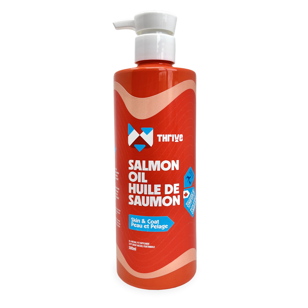 Thrive Salmon Oil 500 mL pump bottle omega supplement for dogs and cats