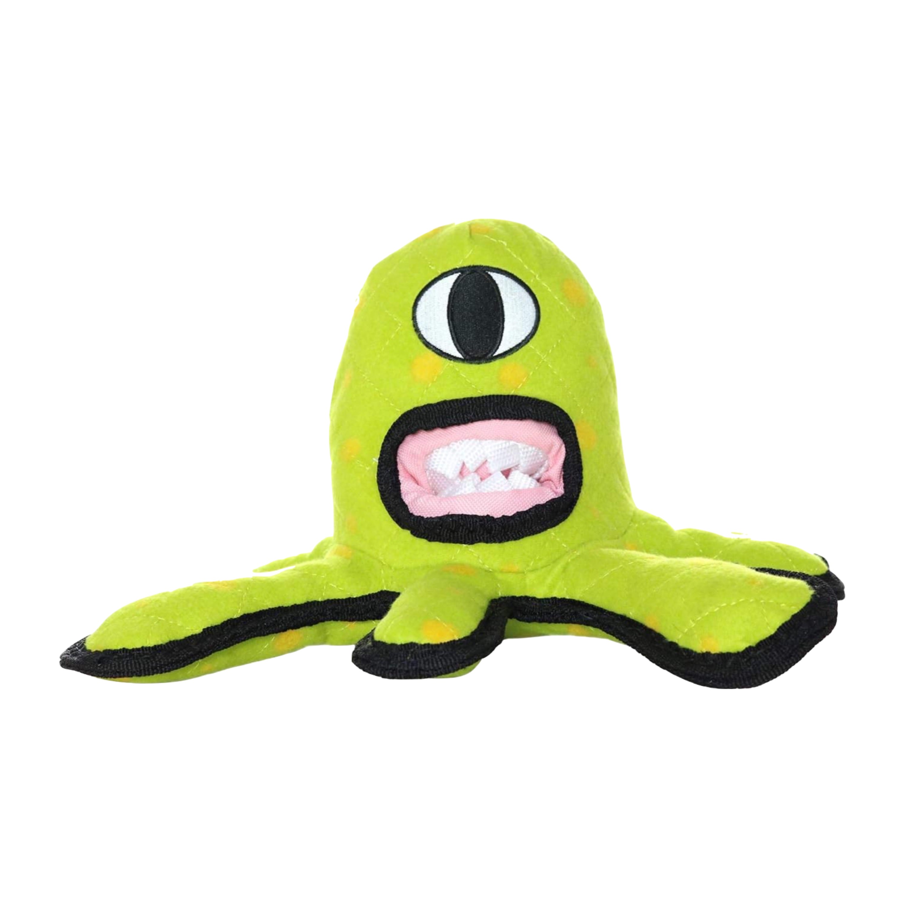 Tuffy Alien Green Captain Kurklops plush squeaky dog toy 15 inch