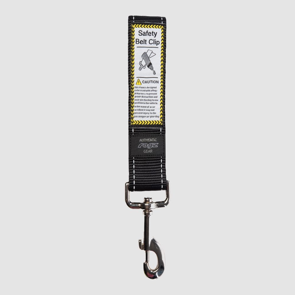 Rogz Utility Seat Belt Clip black adjustable dog car safety harness attachment