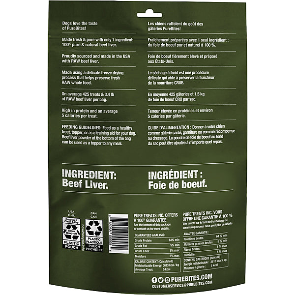 PureBites Freeze-Dried Beef Liver Dog Treats 470g