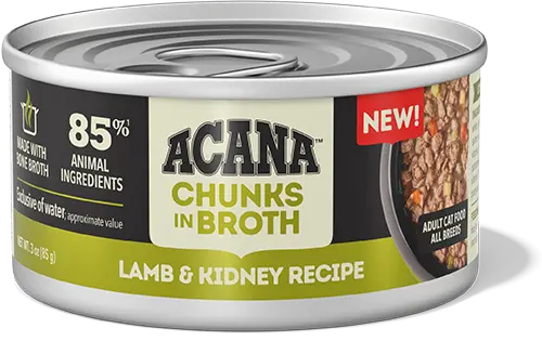 ACANA Chunks in Broth Lamb and Kidney wet cat food, 155g can