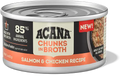 ACANA Chunks in Broth Salmon and Chicken wet cat food, 155g can