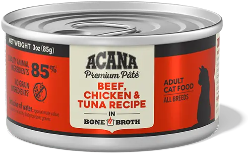 ACANA Premium Pate Beef in Bone Broth wet cat food, 155g can