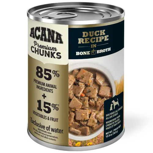 ACANA Dog Premium Chunks Duck in Bone Broth wet dog food 363g can