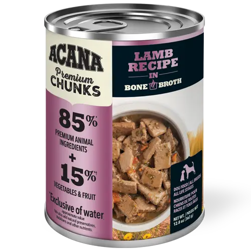ACANA Dog Premium Chunks Lamb in Bone Broth wet dog food 363g can