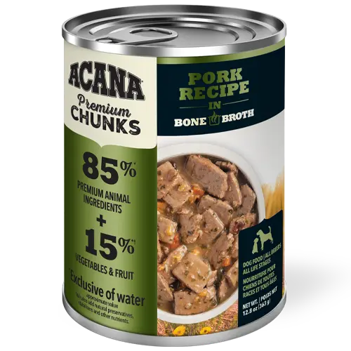 ACANA Dog Premium Chunks Pork in Bone Broth wet dog food 363g can