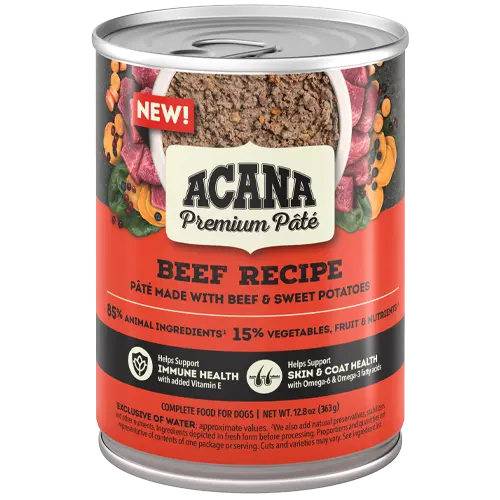 ACANA Premium Pâté Beef wet dog food 363 g can