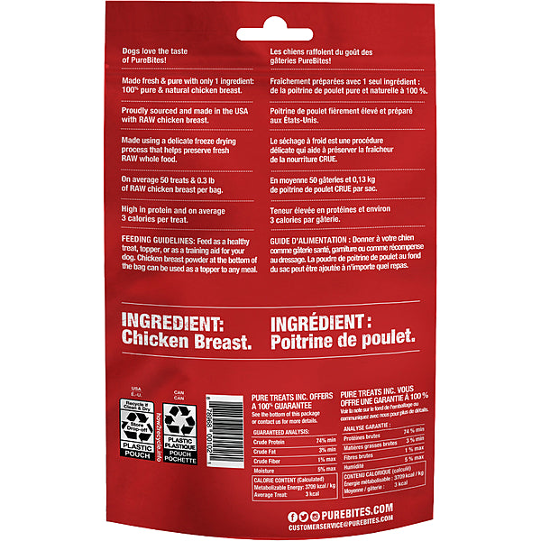 PureBites Freeze-Dried Chicken Breast Dog Treats 40g