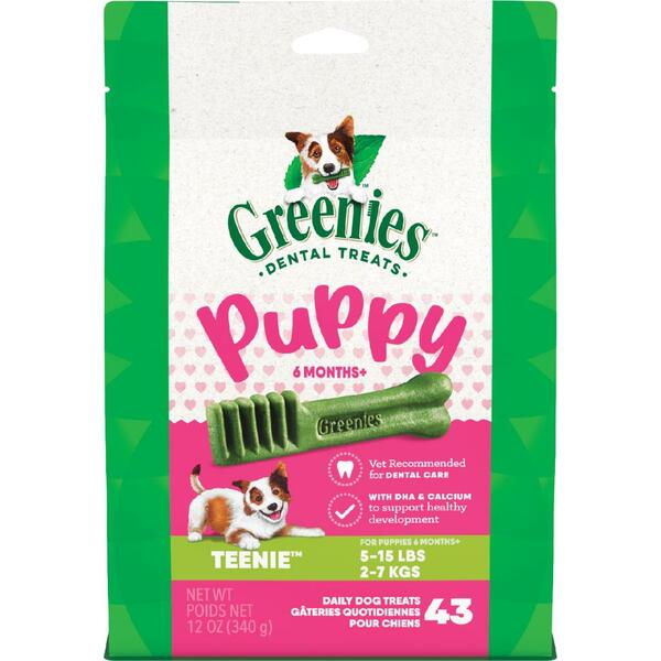 Greenies Natural Dental Treat Puppy – Teenie 43 Count 12 oz