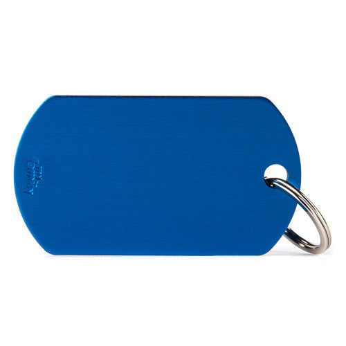 MyFamily Basic Large Blue Military aluminum pet ID tag