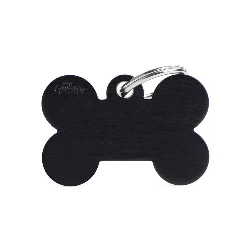 MyFamily Basic Aluminum Bone ID Tag Large Black