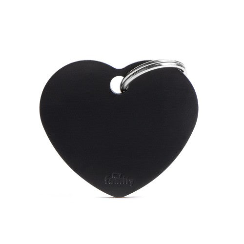 MyFamily Basic Aluminum Heart ID Tag Large Black