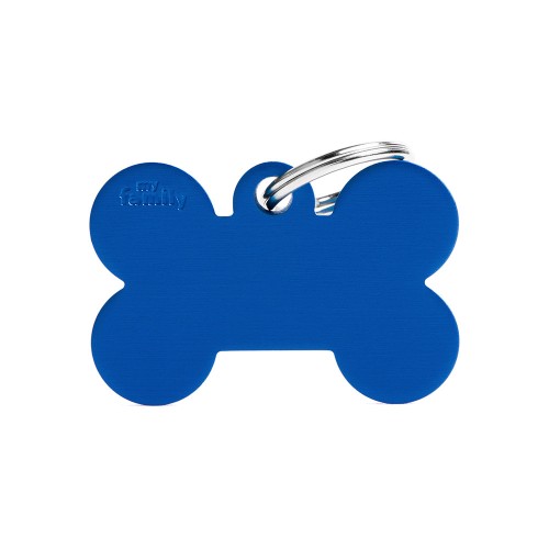 MyFamily Basic Large Blue Aluminum Bone ID Tag