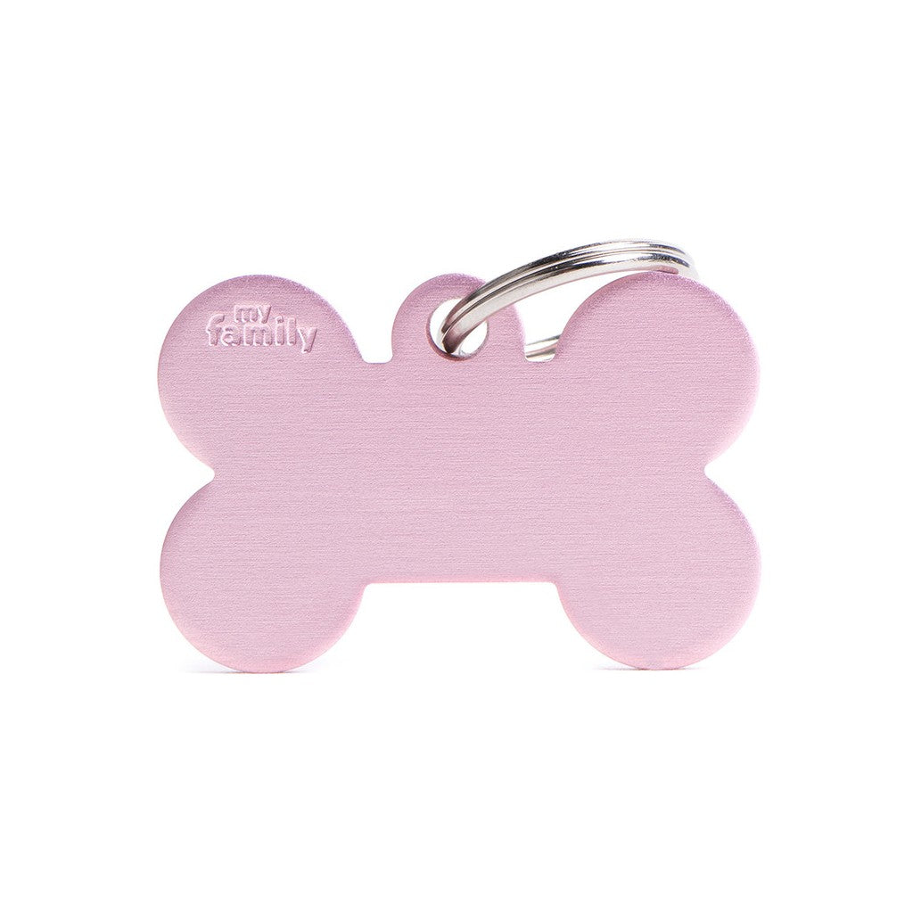 MyFamily Basic Large Pink Aluminum Bone ID Tag
