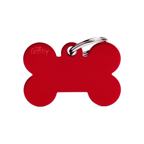 MyFamily Basic Large Red Aluminum Bone ID Tag