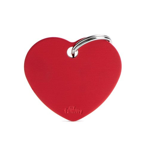 MyFamily Basic Aluminum Heart ID Tag Large Red