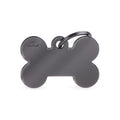 MyFamily Large Basic Black Brass Bone ID Tag