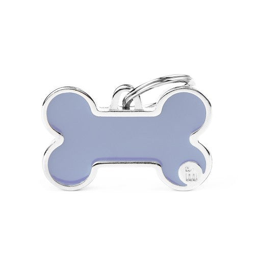 MyFamily Large Lilac Basic Handmade Bone ID Tag, hand-finished lilac bone shape
