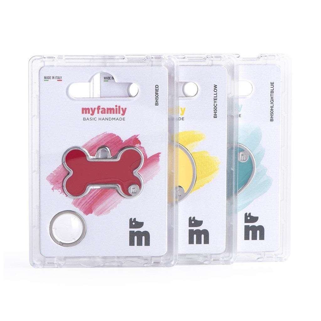MyFamily Small Yellow Basic Handmade Heart ID Tag, hand-finished yellow heart shape