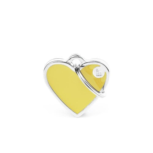 MyFamily Small Yellow Basic Handmade Heart ID Tag, hand-finished yellow heart shape