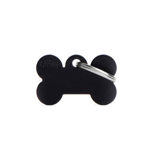MyFamily Basic Aluminum Bone ID Tag Small Black