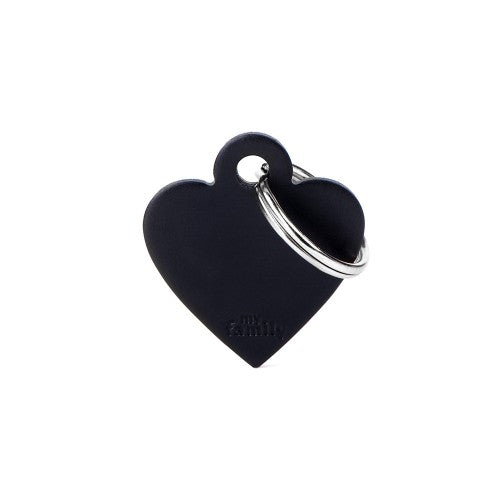 MyFamily Basic Aluminum Heart ID Tag Small Black